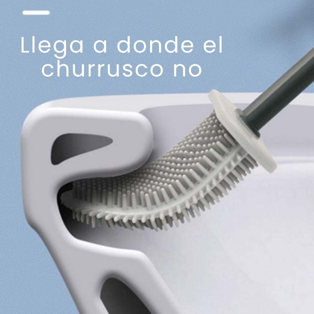 Combo Higiene Total Cepillo de silicona + Limpiador automático | Limpieza continua con cada descarga