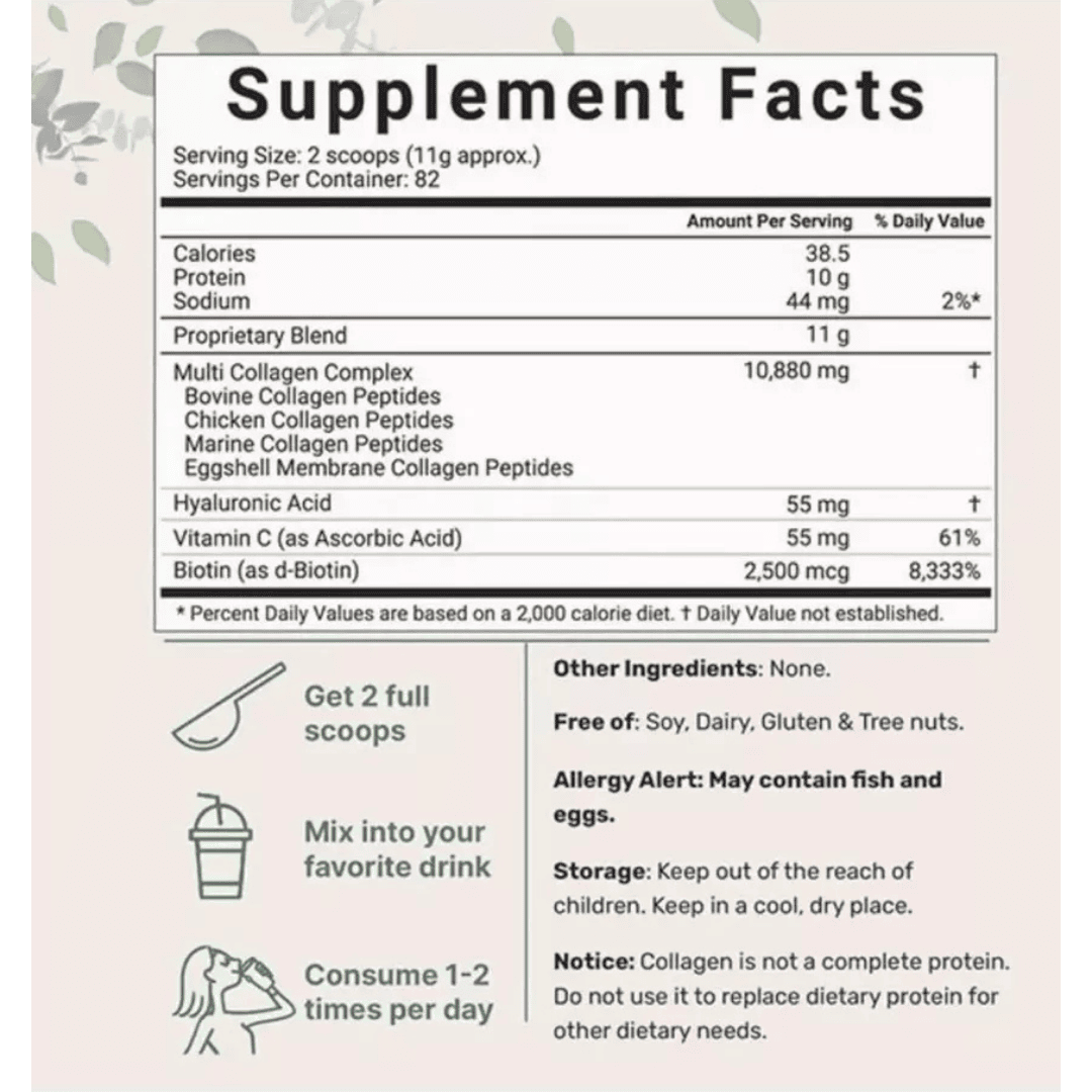 MULTI COLLAGEN PEPTIDES-Colageno x 1Lb