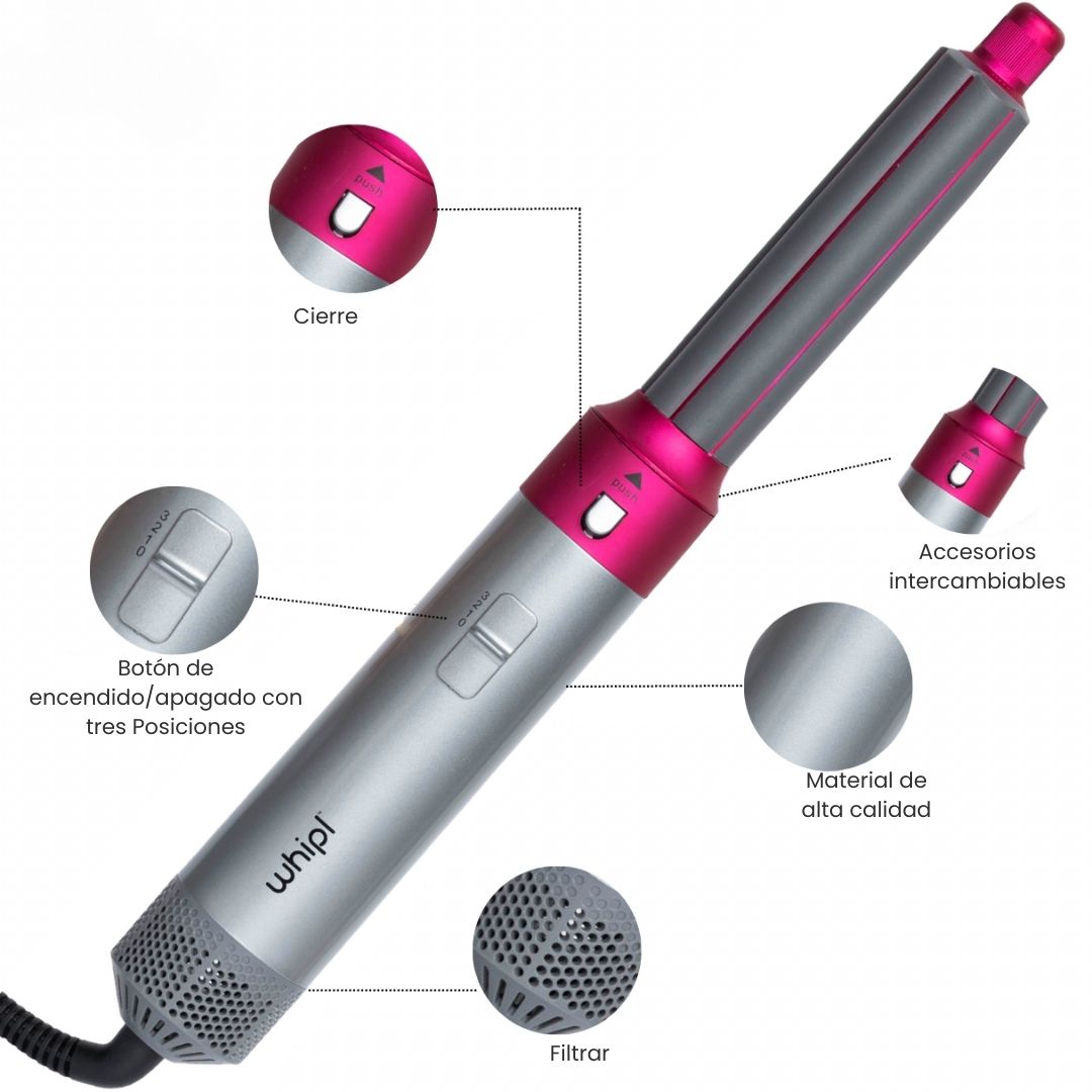 AirStyler™ 5 en 1 - Alisa, Riza, Moldea, Da Volumen y Seca tu cabello como una profesional