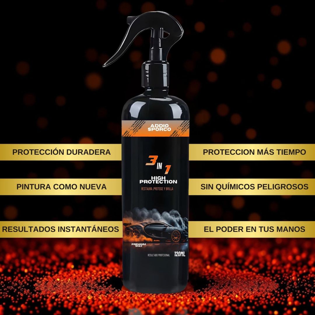 Combo Porcelanizado Premium: Cera 3 en 1 en Spray x 120 + Cera Carnauba en Pasta + Paño micro fibra