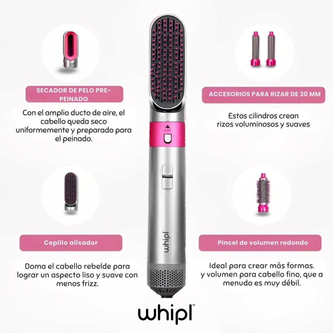AirStyler™ 5 en 1 - Alisa, Riza, Moldea, Da Volumen y Seca tu cabello como una profesional