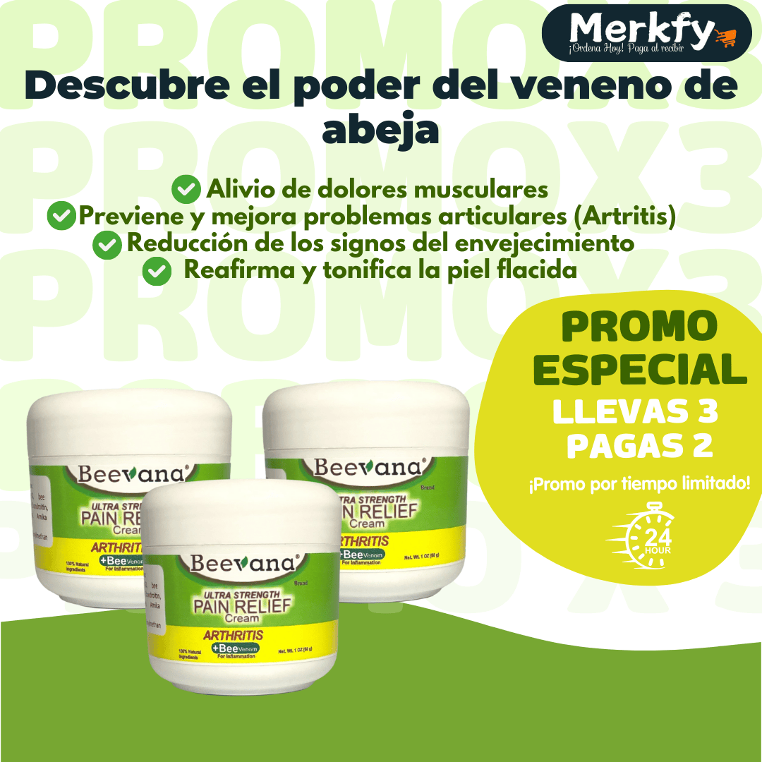 BEEVANA - Crema con Veneno de Abeja X3: Alivia Dolores y Reafirma tu Piel