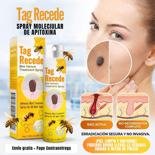 Disolución molecular de imperfecciones cutáneas: Spray Tag Recede®. Elimina verrugas y acrocordones desde la raíz, sin quemaduras ni cicatrices.
