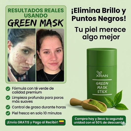 Green Mask | La forma más rápida y limpia de desintoxicar tus poros y controlar la grasa todo el día.