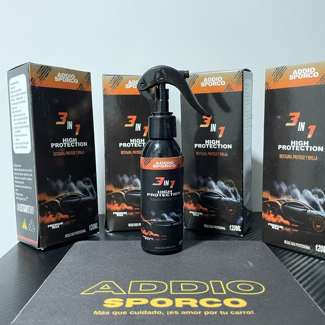 Combo Porcelanizado Premium: Cera 3 en 1 en Spray x 120 + Cera Carnauba en Pasta + Paño micro fibra