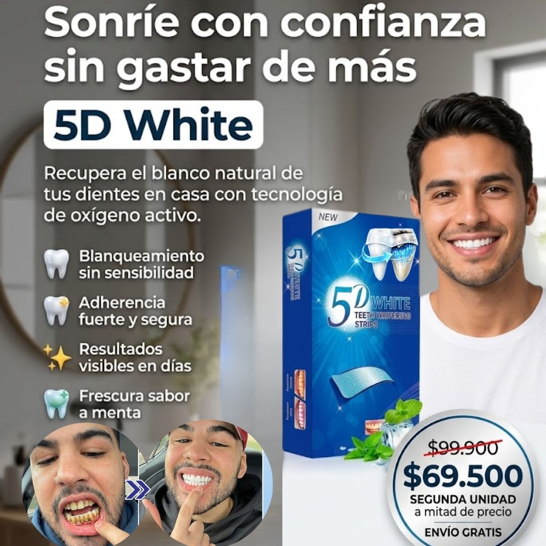 TIRAS DENTALES 5D WHITE x 14 Uds