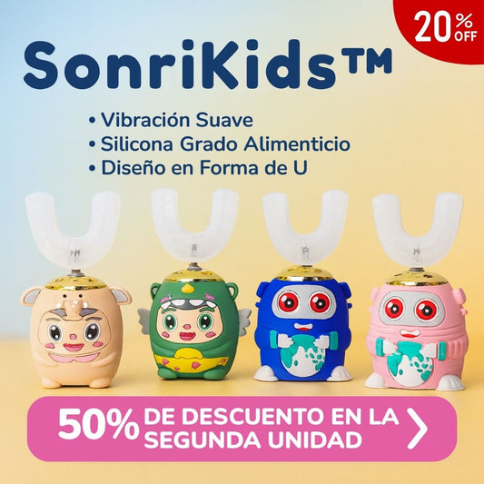SonriKids™ – El cepillo eléctrico de luz azul que convierte la higiene en diversión 🦖✨
