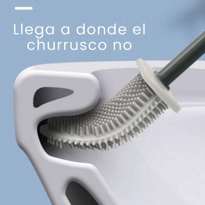 Combo Higiene Total Cepillo de silicona + Limpiador automático | Limpieza continua con cada descarga