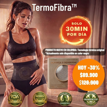 TermoFibra™ 4 en 1 tecnología textil térmica que activa tu silueta en solo 30 minutos al día