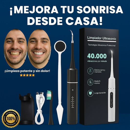Limpiador Ultrasonic | ¡Elimina el sarro desde casa con tecnología ultrasónica profesional!