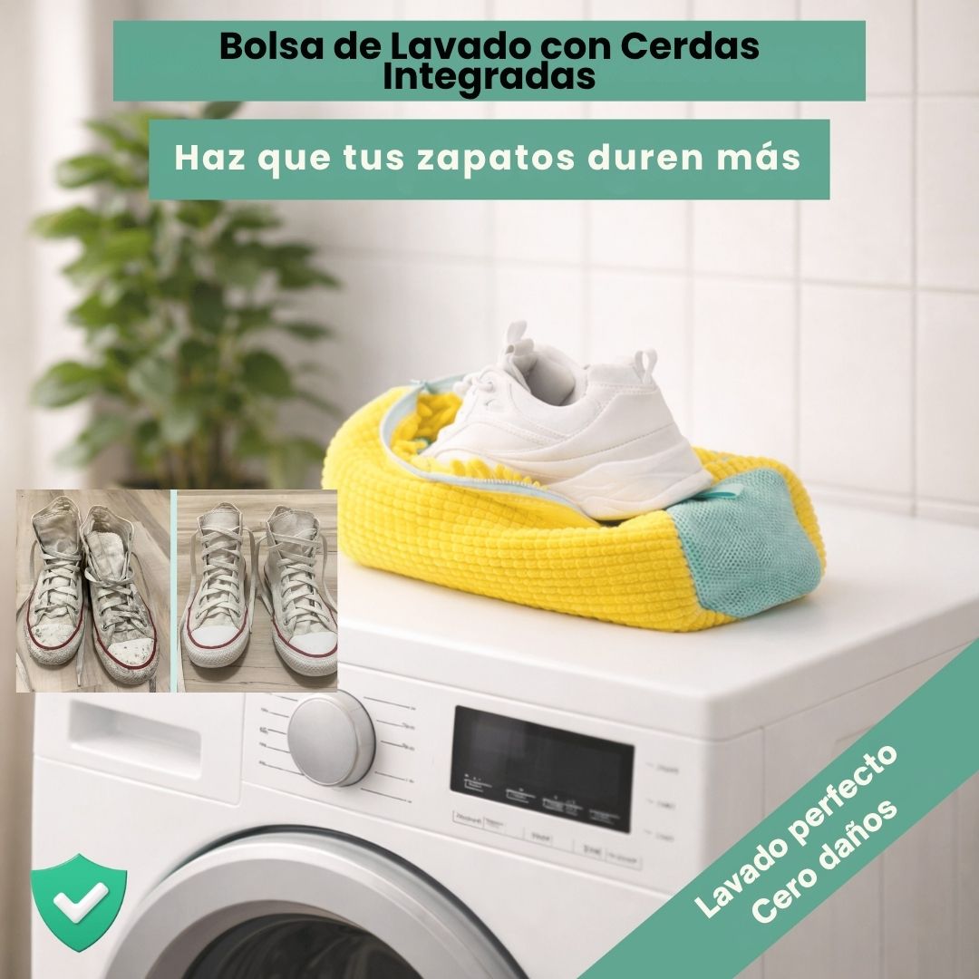 Bolsa de Lavado con Cerdas Integradas BagIt: El Único Sistema que Cepilla Tus Tenis Automáticamente en la Lavadora