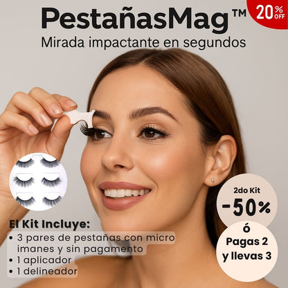 PestañasMag™ — Mirada impactante en segundos Kit X3 Pestañas|Delineador|Aplicador de pestañas