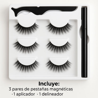 PestañasMag™ — Mirada impactante en segundos Kit X3 Pestañas|Delineador|Aplicador de pestañas