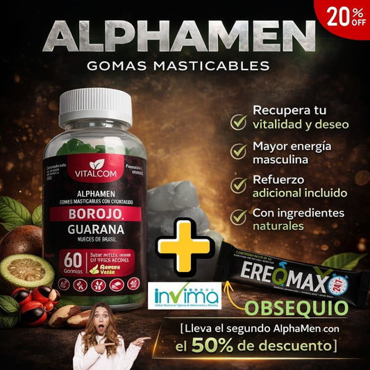 Alphamen Gomitas + Obsequio | 💪 Vitalidad diaria con refuerzo natural