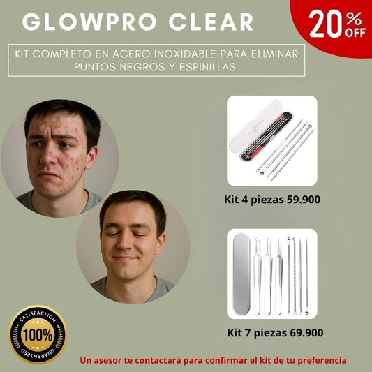 GlowPro Clear: El kit completo para eliminar puntos negros y espinillas sin maltratar tu piel.