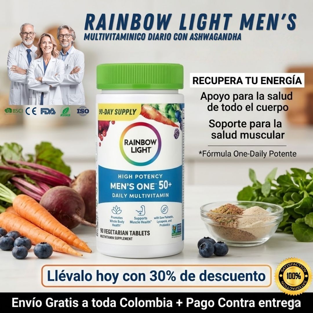 RAINBOW LIGHT MENS 90 CAPSULAS Recupera la energía de tus 20's
