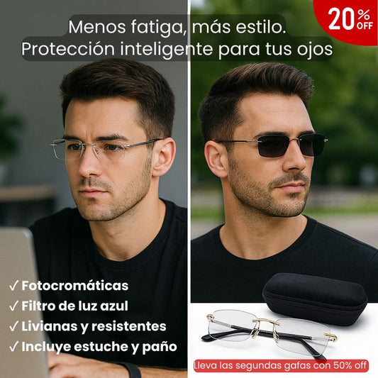 Gafas Fotocromáticas Tú eliges el aumento — Estilo, Comodidad y Protección Visual Inteligente