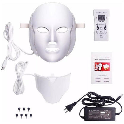 Máscara de Terapia de Luz LED Para Rostro y Cuello de 7 Colores